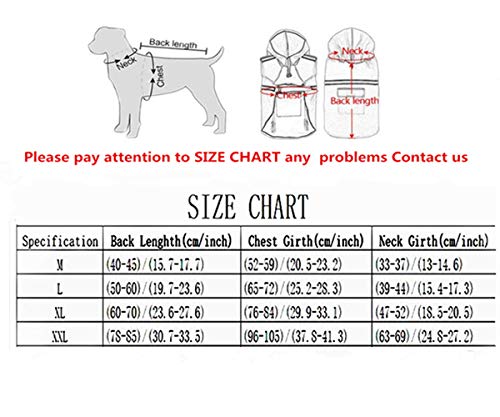 Jwpc Dog Raincoat Reflective Waterproof Lightweight Adjustable Dog Rain Jacket With Hood For Small Medium Large Dogs,Blue 2Xl #TOP6