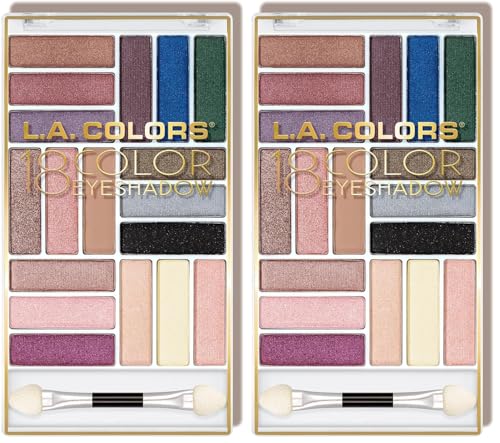 Image of L.A. COLORS 18 Color Eyeshadow Palette, Shady Lady CES751 (Pack of 2)