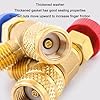 Refrigerant Charging Valve,Brass Low Loss HVAC Fittings for R32 R22 R410 Air Conditioner Manifold Maintenance Tools,Flow Control Ball Valve with Safety Adapter #4