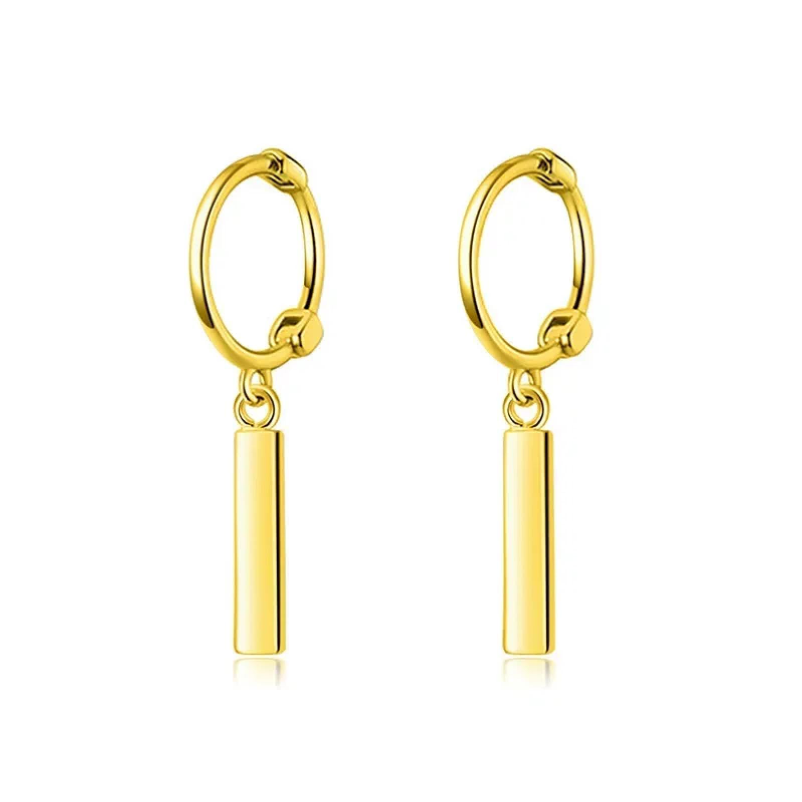 WZGWDC Pendientes de Tuerca con Forma de Palo Cuadrado, aretes de aro Colgantes para Mujer, Fiesta de Boda