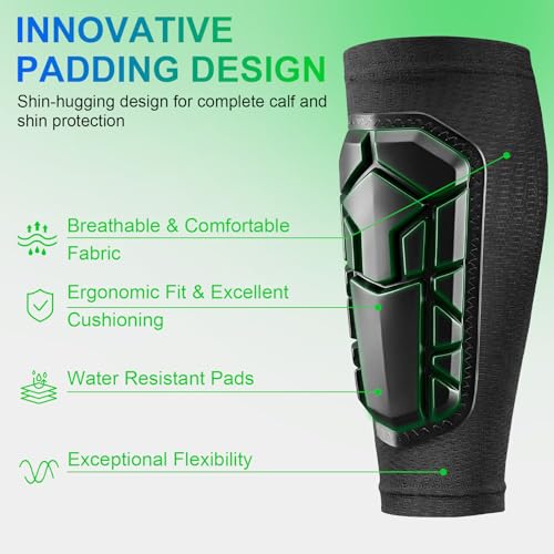 WYKOR Soccer Shin Guards with Sleeves for Kids Youth Adults Boys Girls - image 3