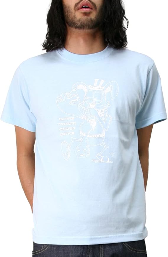 Amazon コンフューズ Confuse Tシャツ メンズ ブランド 半袖 オリジナル 手書き風 バックプリント イラスト Cfst2950 L ライトブルー Tシャツ カットソー 通販