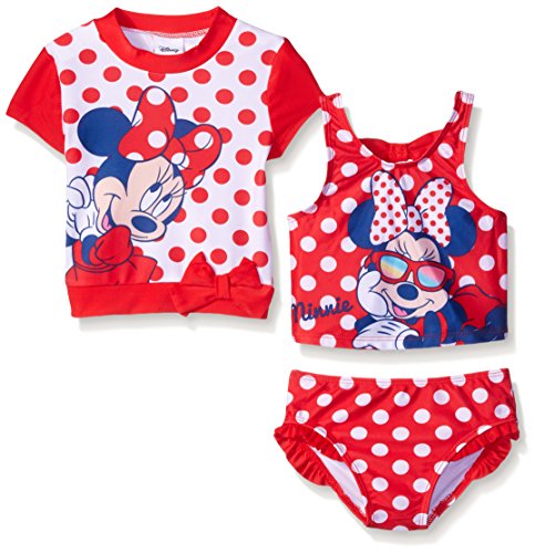 Disney Girls' Minnie Mouse Swimwear Rashguard Set