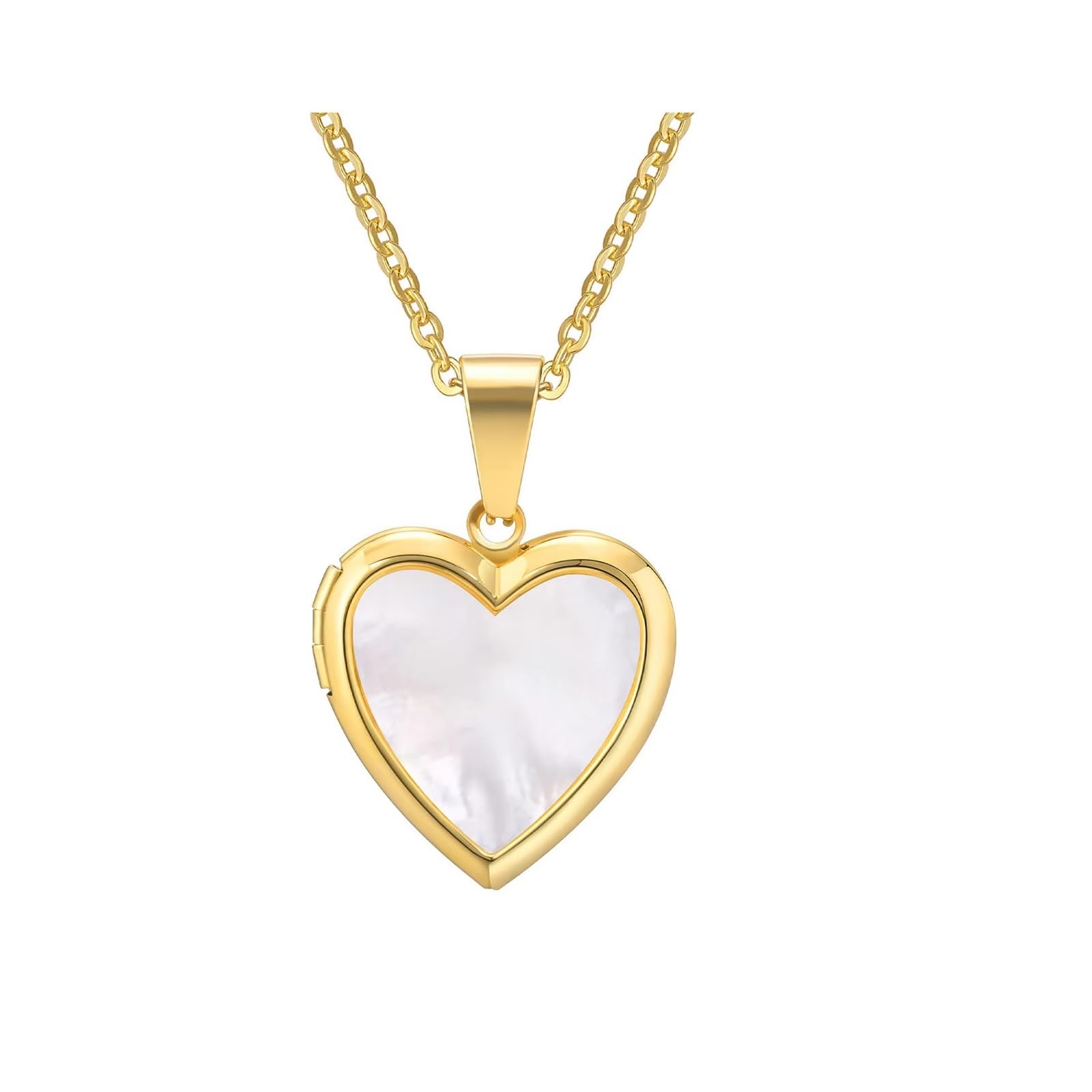 Collana con ciondolo a forma di cuore e luce per donne e uomini, apribile con cornice portafoto in acciaio inox lucido