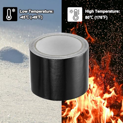Image of PATIKIL Awning Repair Tape 3-1 /8 inch x 26ft Waterproof Canvas Tape High Adhesive Tear Repair Patch Kit for PVC Tarpaulin Tent Awning Fabric RV Sail Boat Cover, Black