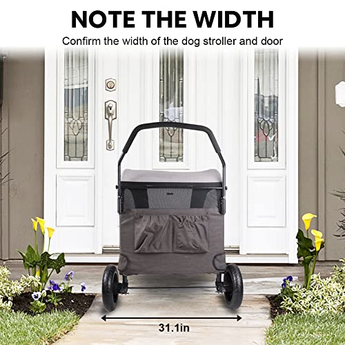 Petbobi Dog Stroller for Large Dogs, Breathable Large Space, Waterproof Oxford Cloth & Storage Bag, Detachable Folding⦠- Image 6