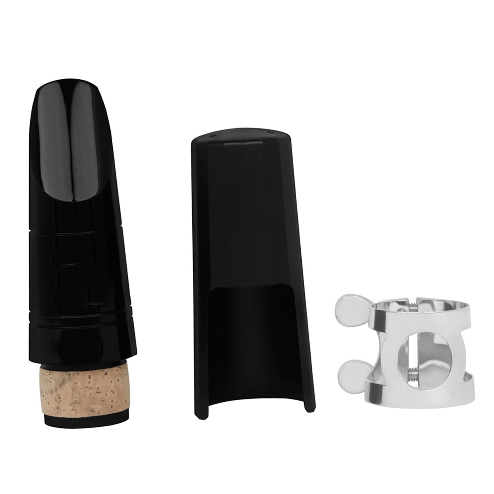 Partes del clarinete Boquilla Para Clarinete En Si Bemol Con Clip De Tapa De Baquelita ABS Negra Para Principiantes Y Exámenes