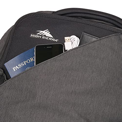 High Sierra Forester 28 In Roomy Water Resisting Wheeled Duffel w/ Padded Grab Handles, Interior Cross Straps, & Easy to Clean Interior, Black Heather3