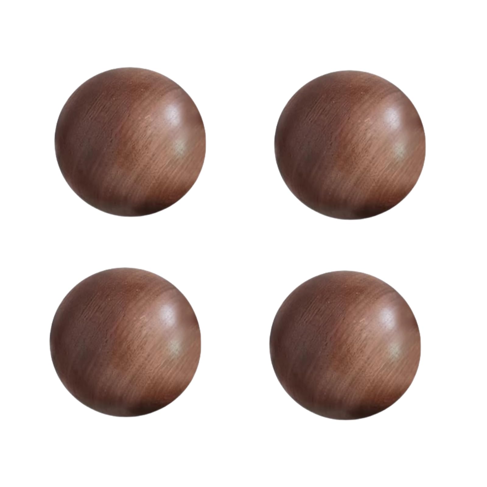 ITTRUH Round Wood Drawer Knobs,4Pcs Solid Wardrobe Door Cabinet