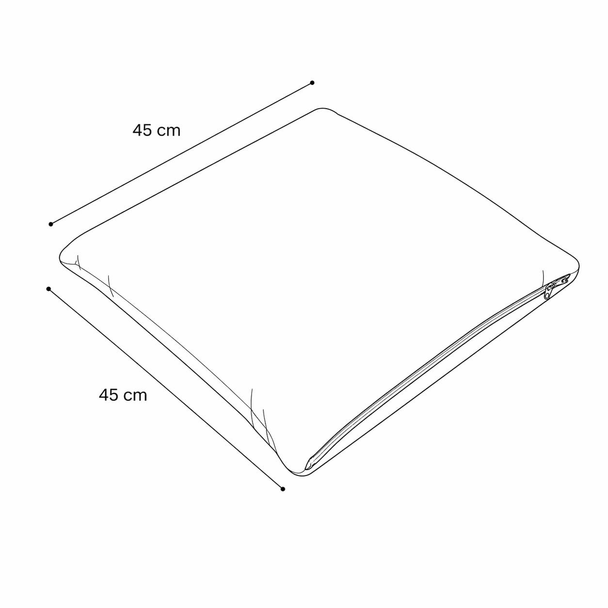 Dekoratives Kissen, abnehmbarer Bezug, 45 x 45 cm aus Polyester, Dekokissen mit waschbarem Bezug und Reißverschluss, ideal für Sofa, Terrasse und Garten (Ockergelb)
