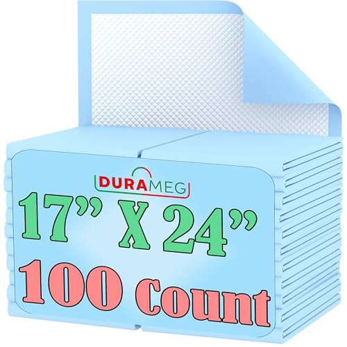 Image of Disposable Underpads 17x24 Inch 100 Pack, Blue Chux Pads with 2g SAP Core, Leakproof Absorbent Bed Pads for Incontinence, Adults, Babies, Puppy Training, Pet Pads, Chair & Furniture Pads, Travel