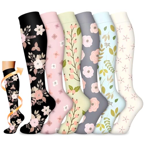 flintronic 6 Pares Calcetines de Compresion, Calcetines...