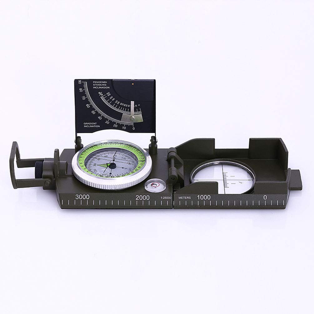 Beau Boussole Extérieure, Boussole de Visée en Métal de L'armée Militaire avec Clinomètre, pour La Randonnée Chasse Camping Géologie Exploration des Activités de Plein Air Durable