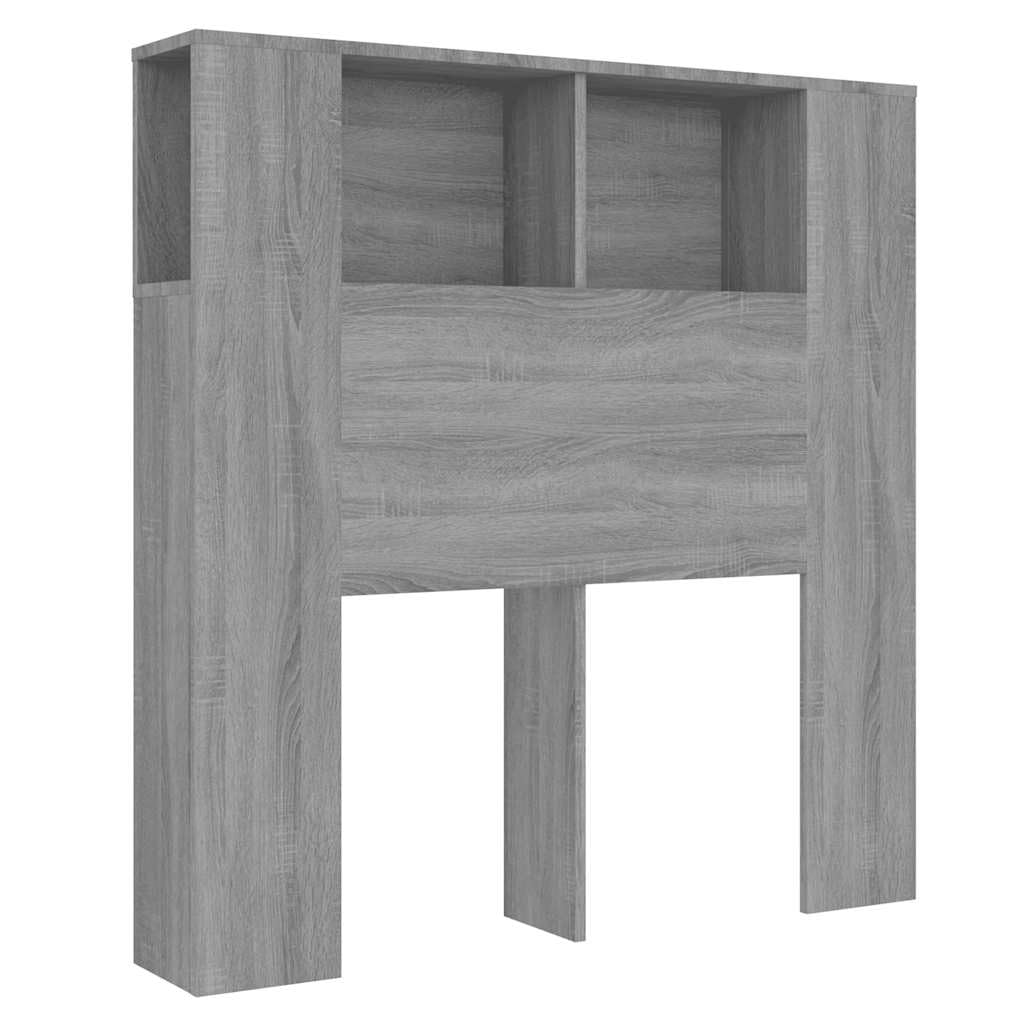 vidaXL Headboard Cabinet Home Bedroom Furniture Accessory Wall Bed Headboard Bookcase Bed Backboard Cabinet Grey Sonoma 100x18.5x104.5 cm