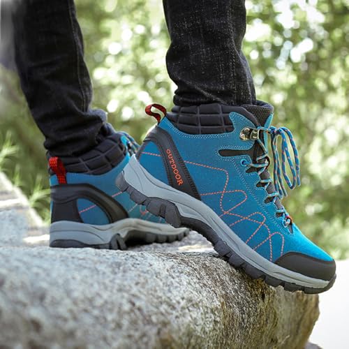 Men's Casual Hiking Boots Outdoor Waterproof Non-Slip Work Boots High Top Trekking Hiking Shoes4