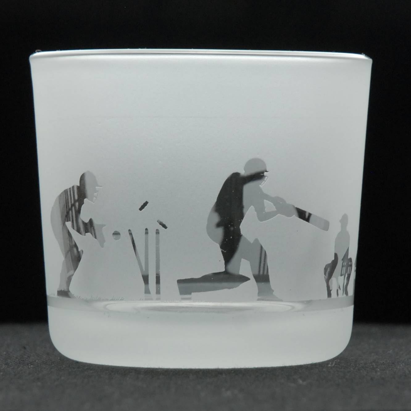 Bougeoir en verre dépoli gravé avec motif de cricket - Porte Bougie, Verre pour Bougie - Pour anniversaire, fête et décoration d'intérieur