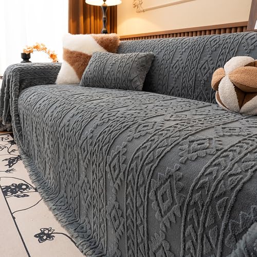 Housse de canapé imperméable peluche douce protecteur sectionnel L 180x380 cm couverture meuble