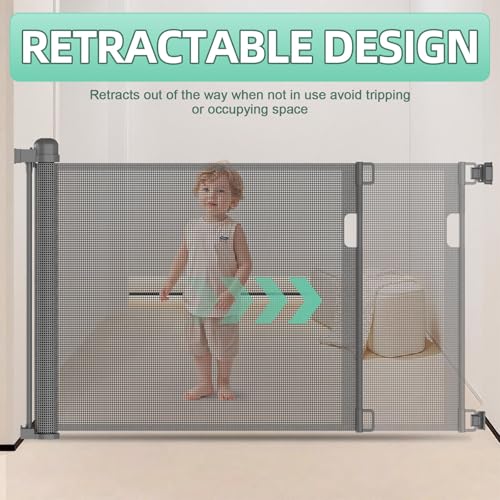 Barrière sécurité rétractable 180cm extensible pour protection enfant chien - 4