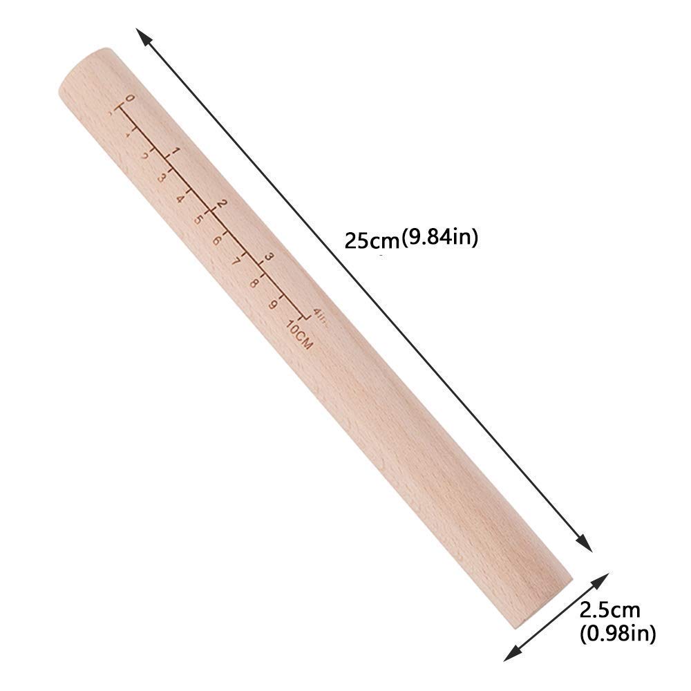 Rodillo francés de madera, rodillo cónico, rodillo de madera de primera calidad para hornear, pizza y masa, 9.8 pulgadas