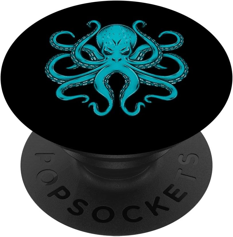 Cool Octopus Accessory Boys Men Kraken Ocean Blue Octopus PopSockets MagSafe PopGrip for iPhone