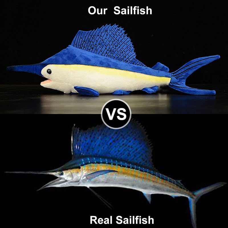 PuffPurrs Simulation Swordfish Sailfish Stuffed Plush Toy- 18.5inch Lifelike Marlin Depth Ocean Animals Lstiophorus Platypterus Plushie Toys Figur - Image 3