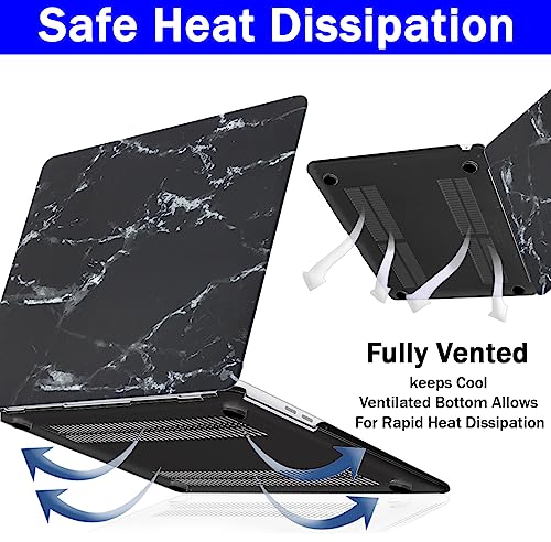 Image of Case Compatible with MacBook Pro 13 Inch Retina 2012 2013 2014 2015 A1425 A1502 Plastic Hard Shell Cover Case, Marble Black /White