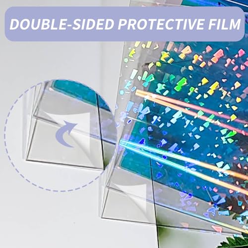 Image of TOEPODO Iridescent Holographic Acrylic Sheets Sparkle Aurora Plexiglass Sheets PMMA Cast Acrylic Sheets for Laser Cutting DIY Crafts /Home Deco(3, Dazzling Blue+Cullet +Aurora, 8x12 inch)