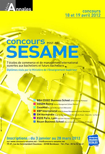 Concours SESAME : Annales, sujets et corrigés officiels