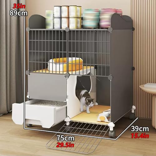 Cage à chat pour intérieur et extérieur avec roulettes maniables
