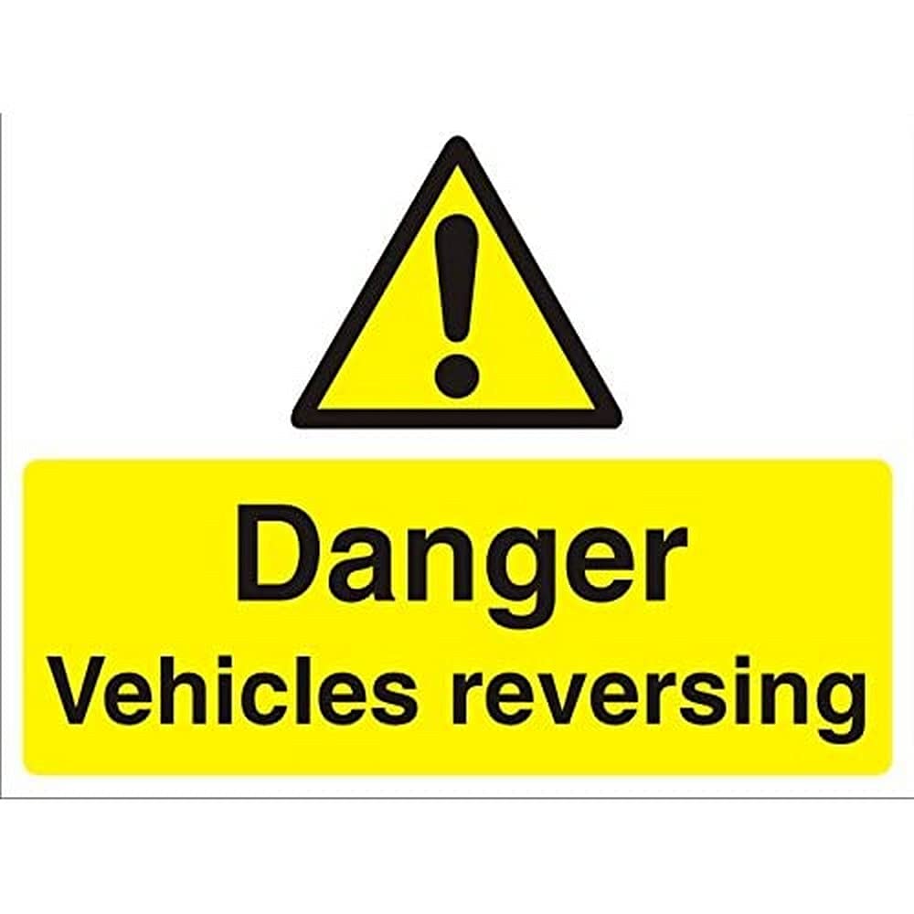 Warning Sign Vehicles Reversing Freestanding Corrugated Board 45 x 60 cm