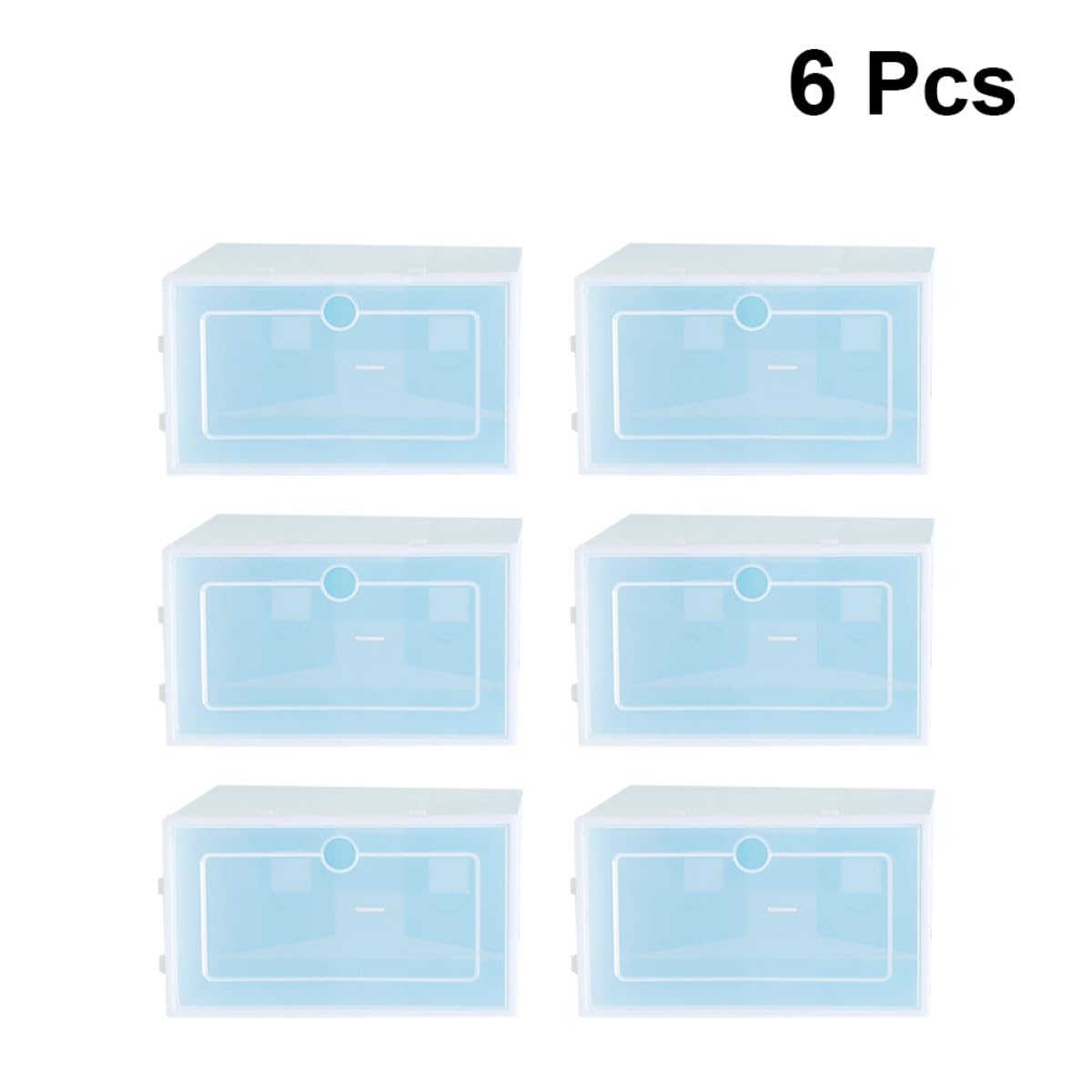NUOBESTY Scatole Portascarpe Impilabili 6 Pezzi in Plastica PP, l Blu