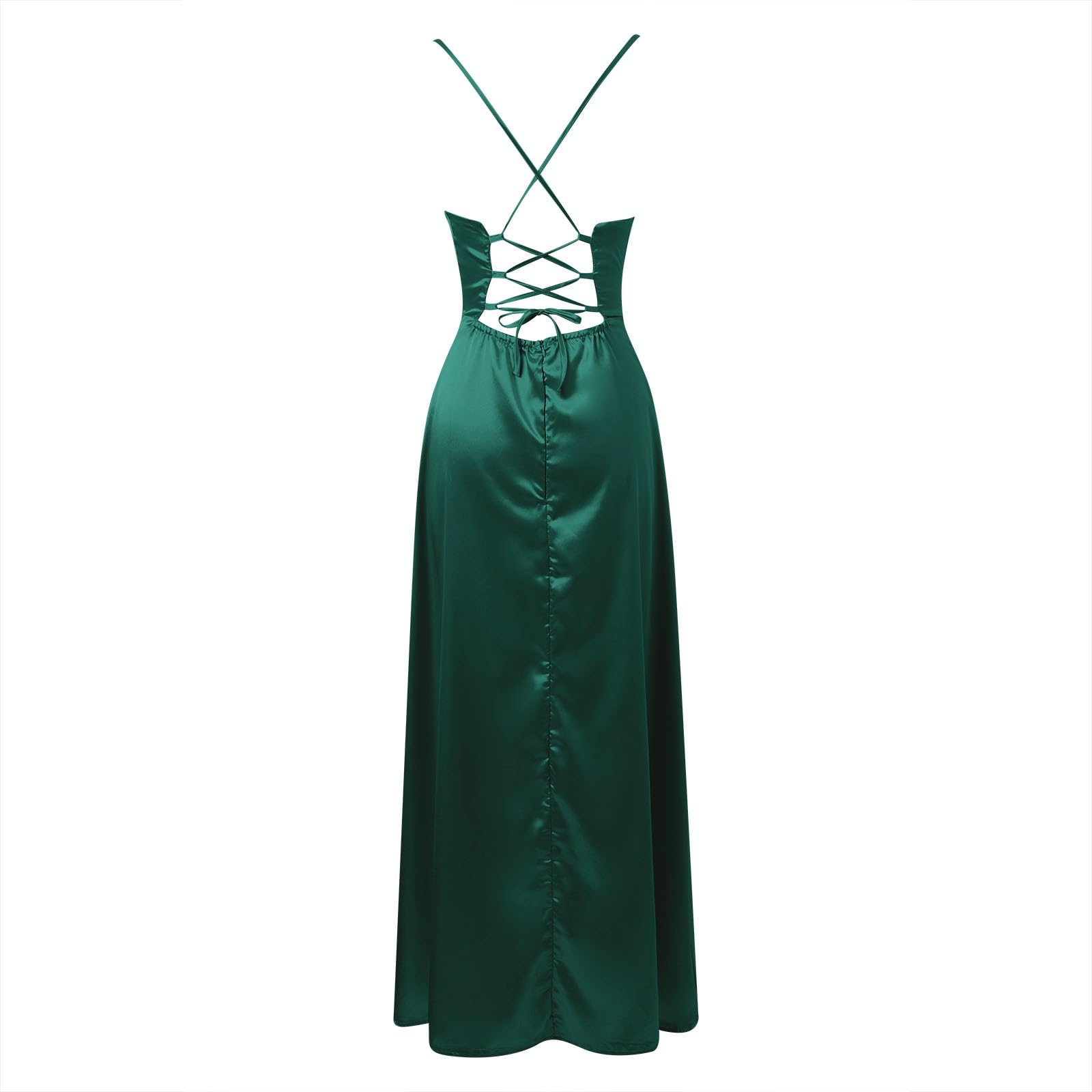Generisch Abendkleider Damen Festliche Kleider Hochzeit Hochzeitsgast Lang Elegant Ballkleid Chiffon Ärmellos Retro A61