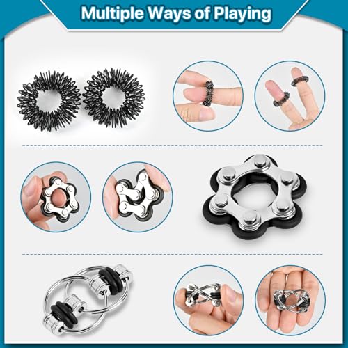 Fidget Toys Adults Pack 6PC, Christmas Stocking Stuffers for Teen Boy Fidgets for Classroom Cool Gadget Desk Toys for Teens Figette Spinner Figits Ring ADHD Autism Must Have Stress Anxiety Relief Toy - Image 6