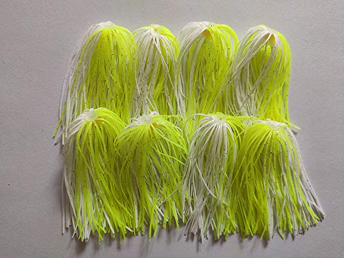Jayi 8 Bundles 50 Strands Silicone Skirts Jigs Replacement Skirts DIY Fly Tying Fishing Lure Accessories Buzzbaits Spinnerbaits #1