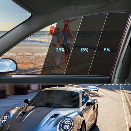 Image of Car Window Tint 20% VLT - 20 inch in x 10' Ft Nano Carbon Window Tint Privacy Film for Car, Heat & UV Blocking, Glare Reduction and Scratch Resistant Automotive Tinting Roll