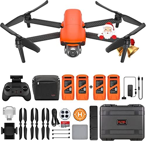 Autel Robotics EVO Lite Premium Bundle, 4-Axis Gimbal Quadcopter for True Vertical Shot, 4 Batteries Bundle, 1/1.28” CMOS Sensor with RYYB HDR Camera, ISO64000 Moonlight Algorithm, PDAF+CDAF Focus, 12km HD Transmission, 40min Flight Time, No Geofencing (Autel Orange)