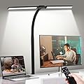 LED Desk Lamp for Home Office,Dimmable Computer Light with Clamp,24W 5 Color Double Head Study Lamp with Adjustable Flexible Gooseneck for Workbench Reading Drafting Monitor