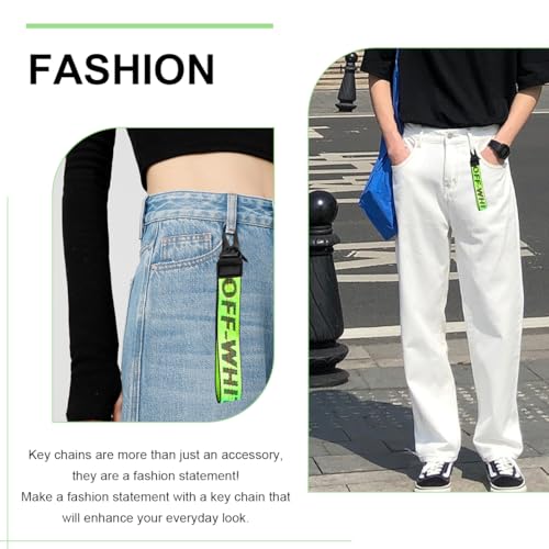 Image of DXNQ Car Keychain, Fabric Keychain Wrist Lanyard, Key Ring for Cars Keys Wallets Jeans Decoration, Car Accessories (Green)