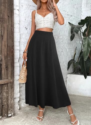 Herou Women Maxi Skirts Casual High Waist A-Line Skirts Summer Flowy Long Skirts for Women4