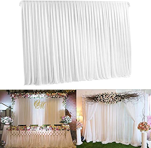 FATIVO Toile de Fond Mariage 2x2m: Rideau Blanc Mariage Champêtre en Soie, Toile de Fond Studio Photo Décoration Romantique pour de Réception, Mariage, Anniversaire Cover