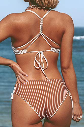 Image of CUPSHE Women's 2 Piece Bikini Set Back Braided Straps with Reversible Bottom