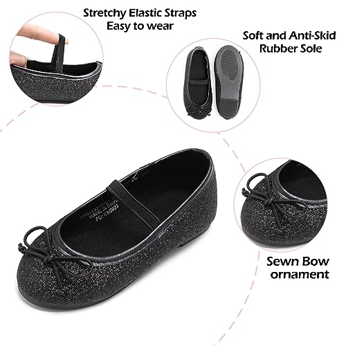Toddler Flower Girl Dress Shoes - Little Girl Ballet Flats Elastic Straps Wedding Party4