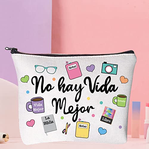 WZMPA JW Pioneer Cosmetic Makeup Bag JW Spanish Pioneer Gifts No Hay Vida Mejor Zipper Pouch Bag for Women Girls No Hay Vida, Fit - Image 4