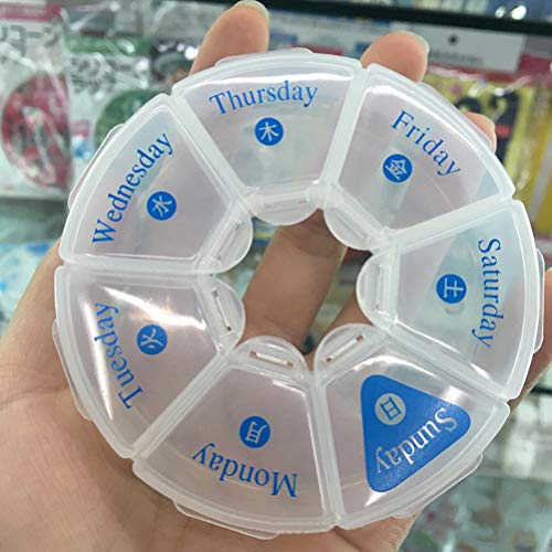 EXCEART Organizador de comprimidos portátil de 7 dias para 7 dias com caixa de vitaminas, organizado
