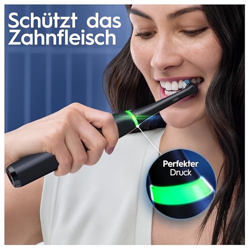 Oral-B iO Series 8 Plus Edition Doppelpack Elektrische Zahnbürste/Electric Toothbrush, PLUS 4 Aufsteckbürsten, 6 Modi für Zahnpflege, Reiseetui, Designed by Braun, black/violet – Bild 4