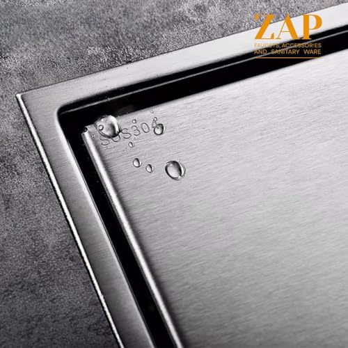 Image of ZAP 6 inch x 6 inch SS 304 Tile & Marble Insert Floor Drain with Cockroach Trap | Stainless Steel Bathroom & Kitchen Drain | Chrome Finish Waste Water Grating