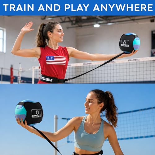 Image of OVANTO Volleyball Training Equipment Aid - Adjustable Practice Volleyball Kit