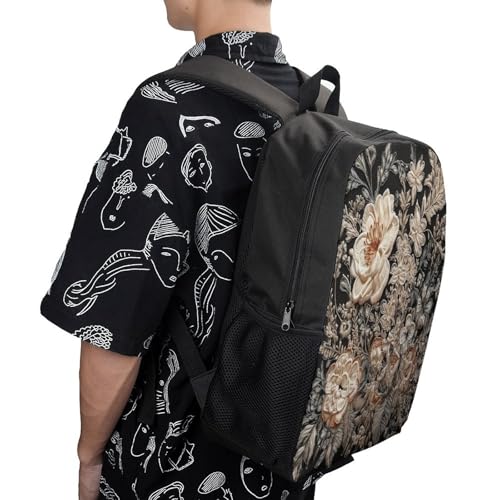Travel Laptop Backpack Slim Durable Lightweight Back Pack Cute Lace Embroidery Floral Small Backpack For Women Men3