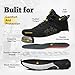TOUGHSTEPS Steel Toe Work Boots for Men Women Comfortable Construction Resistant Lightweight Safety Shoes Speed-Lace Hooks Botas de Trabajo Seguridad para Hombre 8.5 Black