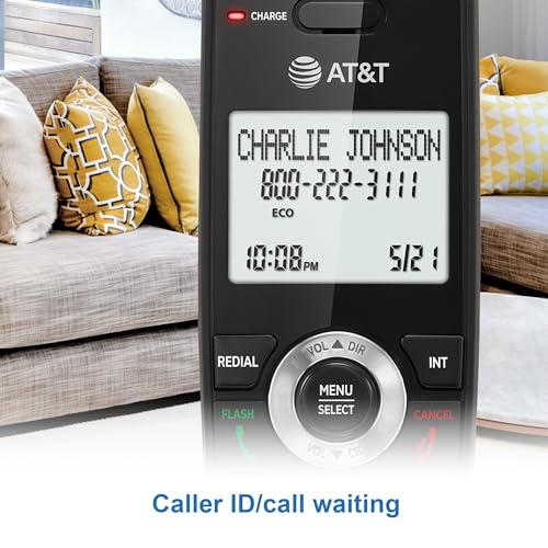 Image of AT&T GL2101-1M DECT 6.0 Cordless Phone with Call Block - Marble, Caller ID, Full-Duplex Speakerphone, 2 inch Backlit Display, Lighted Keypad